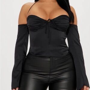 Elegant Black Off-Shoulder Women's Top